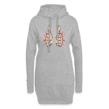 Pouce levé Pouce levé Bravo Éloge - Sweat-shirt à capuche long Femme - gris chiné - Devant