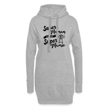 Super Mama Super Oma - Hoodie-Kleid - Grau meliert - Vorne