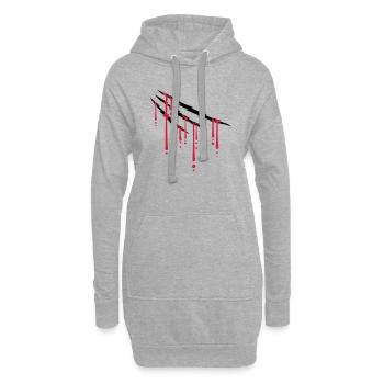 Gouttes d’égratignures de sang - Sweat-shirt à capuche long Femme - gris chiné - Devant