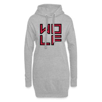 Logo du loup intérieur - Sweat-shirt à capuche long Femme - gris chiné - Devant