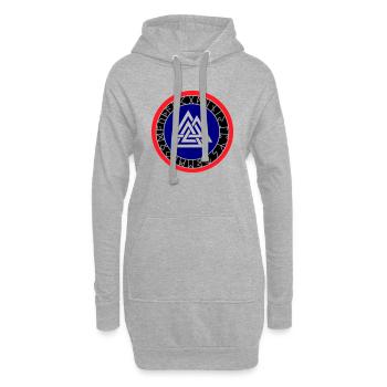 Wikinger Kompass Wotan - Hoodie-Kleid - Grau meliert - Vorne