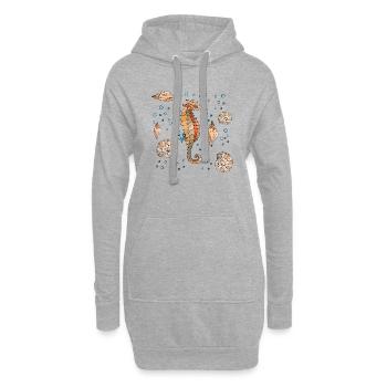 Seepferdchen - Hoodie-Kleid - Grau meliert - Vorne