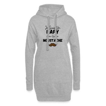 je suis un papy avec option moustache - Sweat-shirt à capuche long Femme - gris chiné - Devant