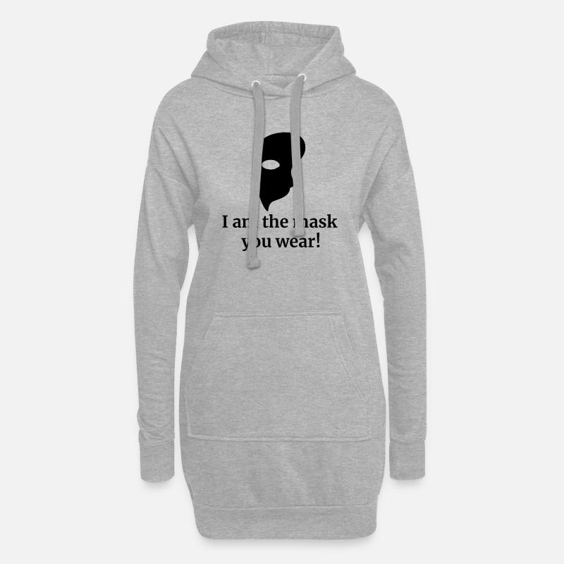 Phantom der Oper - Maske - Hoodie-Kleid - Grau meliert