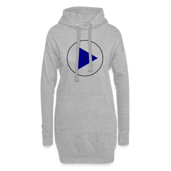Play Button zum personalisieren - Hoodie-Kleid - Grau meliert - Vorne