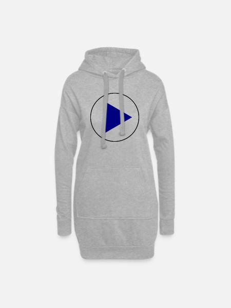 Play Button zum personalisieren - Hoodie-Kleid - Grau meliert