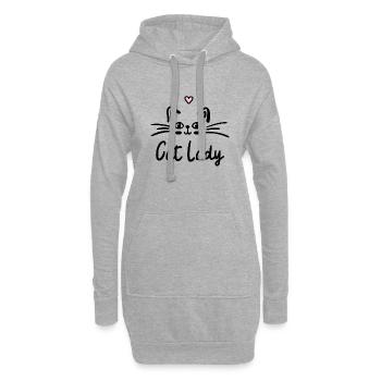 cat lady - Sweat-shirt à capuche long Femme - gris chiné - Devant