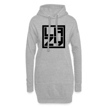 Schild Lazy Viereck - Hoodie-Kleid - Grau meliert - Vorne
