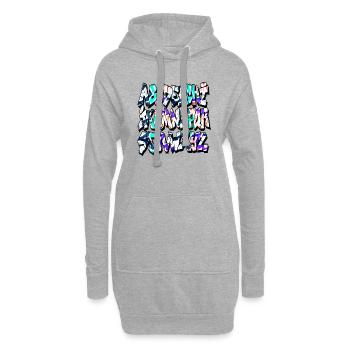 Graffiti-Alphabet - Hoodie-Kleid - Grau meliert - Vorne