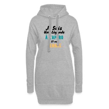 je suis une légende à l apéro et à la tennis - Sweat-shirt à capuche long Femme - gris chiné - Devant