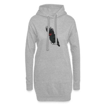 Illustration numérique d’un cacatoès palmier - Sweat-shirt à capuche long Femme - gris chiné - Devant
