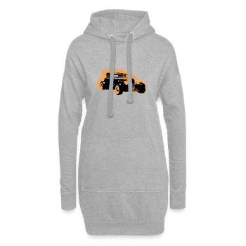 Auto - Hoodie-Kleid - Grau meliert - Vorne