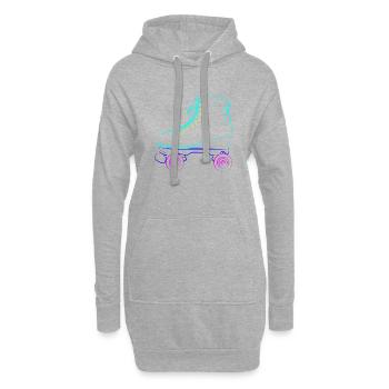 Rollschuhe, roller skates derby skate park, wrotki - Hoodie-Kleid - Grau meliert - Vorne