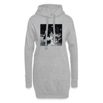 Vagabond au clair de lune - Sweat-shirt à capuche long Femme - gris chiné - Devant