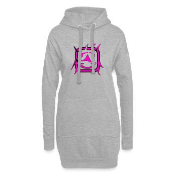 Sommer - Hoodie-Kleid - Grau meliert - Vorne