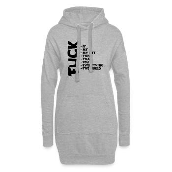 FUCK YOU | ME | THIS | EVERYTHING - Hoodie-Kleid - Grau meliert - Vorne