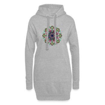 Fleur géométrique - Sweat-shirt à capuche long Femme - gris chiné - Devant