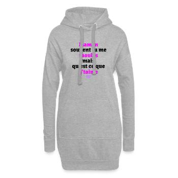 j't'aime Maman - Sweat-shirt à capuche long Femme - gris chiné - Devant