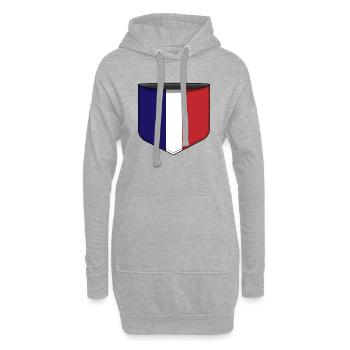 Frankreich Pocket - Hoodie-Kleid - Grau meliert - Vorne