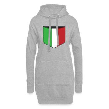 Poche Italie - Sweat-shirt à capuche long Femme - gris chiné - Devant