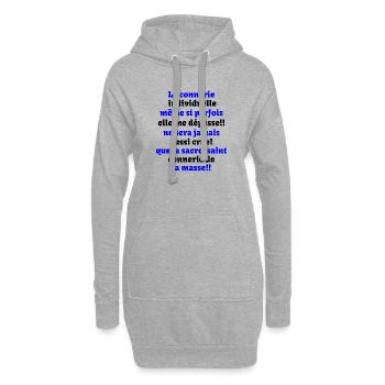 histoire de connerie !! - Sweat-shirt à capuche long Femme - gris chiné - Devant