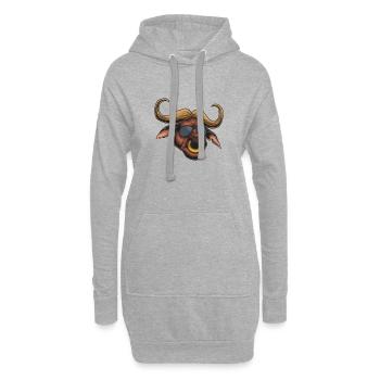 Spanglestree Groovy Bull - Hoodie Dress - heather grey - Front