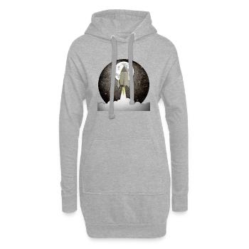 Runder alter Raketenhintergrund - Hoodie-Kleid - Grau meliert - Vorne