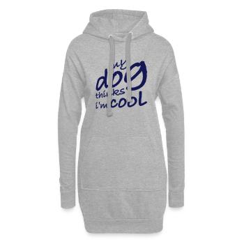 Dog thinks im cool - Hoodie-Kleid - Grau meliert - Vorne