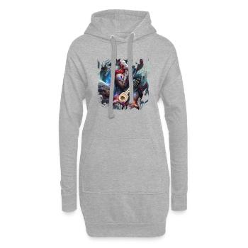 My Bleeding Heart joue de la guitare - Sweat-shirt à capuche long Femme - gris chiné - Devant