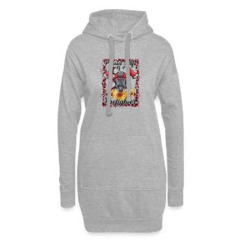 Fière épouse d’un pompier - Sweat-shirt à capuche long Femme - gris chiné - Devant