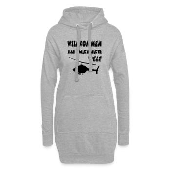 Hubschrauber - Hoodie-Kleid - Grau meliert - Vorne