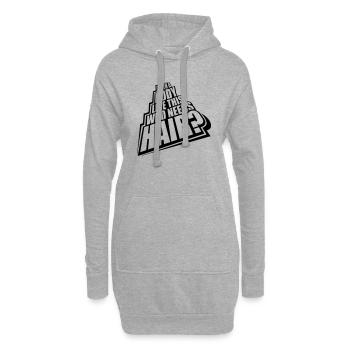 Qui a besoin de cheveux en disant - Sweat-shirt à capuche long Femme - gris chiné - Devant