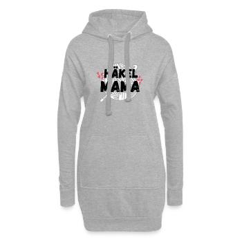 Häkelmama! Häkeln Mutter rote herzen grau weiß - Hoodie-Kleid - Grau meliert - Vorne