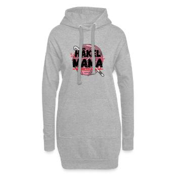 Häkelmama! Häkeln Mutter rosa Herz rot pink Mama - Hoodie-Kleid - Grau meliert - Vorne