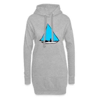 Voilier bleu Ernst Ludwig Kirchner Mueggelsee - Sweat-shirt à capuche long Femme - gris chiné - Devant