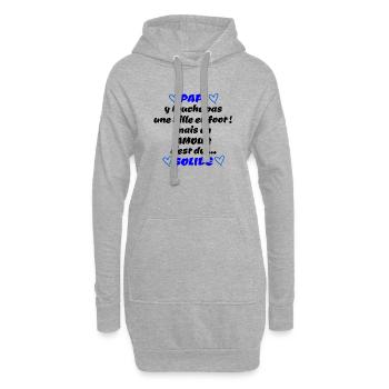 papi , c'est du solide !! - Sweat-shirt à capuche long Femme - gris chiné - Devant