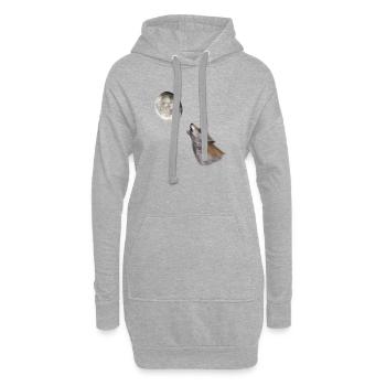 howling to the moon - Hoodie-Kleid - Grau meliert - Vorne