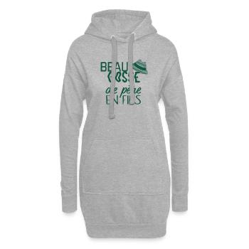 Beau gosse de père en fils - Sweat-shirt à capuche long Femme - gris chiné - Devant