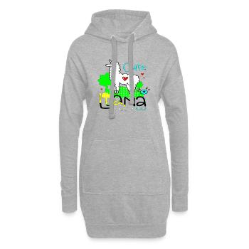 süße Lama positive Gedanken glücklich - Hoodie-Kleid - Grau meliert - Vorne