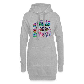 mein Freund positive Gedanken glücklich - Hoodie-Kleid - Grau meliert - Vorne