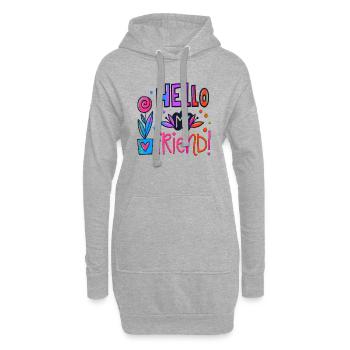 mein Freund positive Gedanken glücklich - Hoodie-Kleid - Grau meliert - Vorne