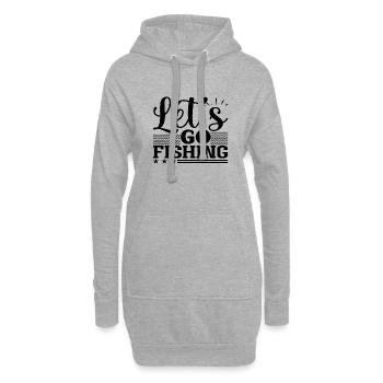 Let´s go Fishing - Hoodie-Kleid - Grau meliert - Vorne