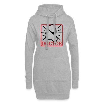 Docteur - Sweat-shirt à capuche long Femme - gris chiné - Devant