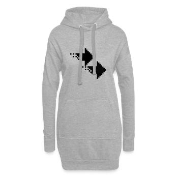 Pfeil - Hoodie-Kleid - Grau meliert - Vorne