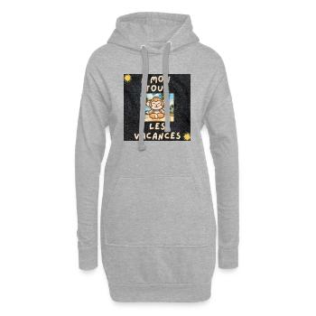 A MON TOUR LES VACANCES - Sweat-shirt à capuche long Femme - gris chiné - Devant