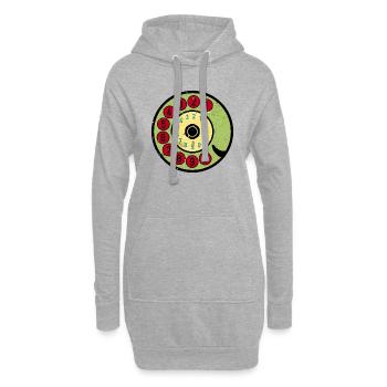 bunte Wählscheibe Vintage Retro Telefon Nostalgie - Hoodie-Kleid - Grau meliert - Vorne