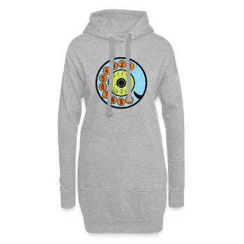 bunte Wählscheibe Vintage Retro Telefon Nostalgie - Hoodie-Kleid - Grau meliert - Vorne