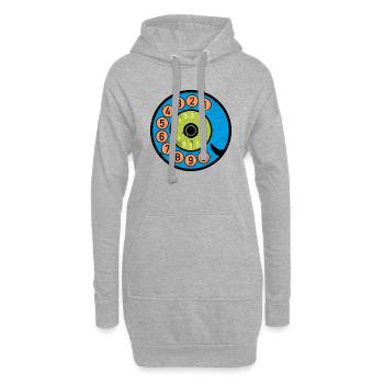 Cadran coloré Vintage Retro Phone Nostalgia - Sweat-shirt à capuche long Femme - gris chiné - Devant
