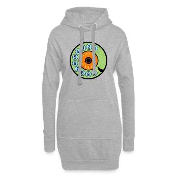 Cadran coloré Vintage Retro Phone Nostalgia - Sweat-shirt à capuche long Femme - gris chiné - Devant
