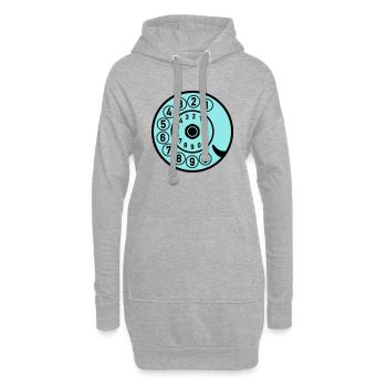 Dial Vintage Phone Call Retro Technologie - Sweat-shirt à capuche long Femme - gris chiné - Devant